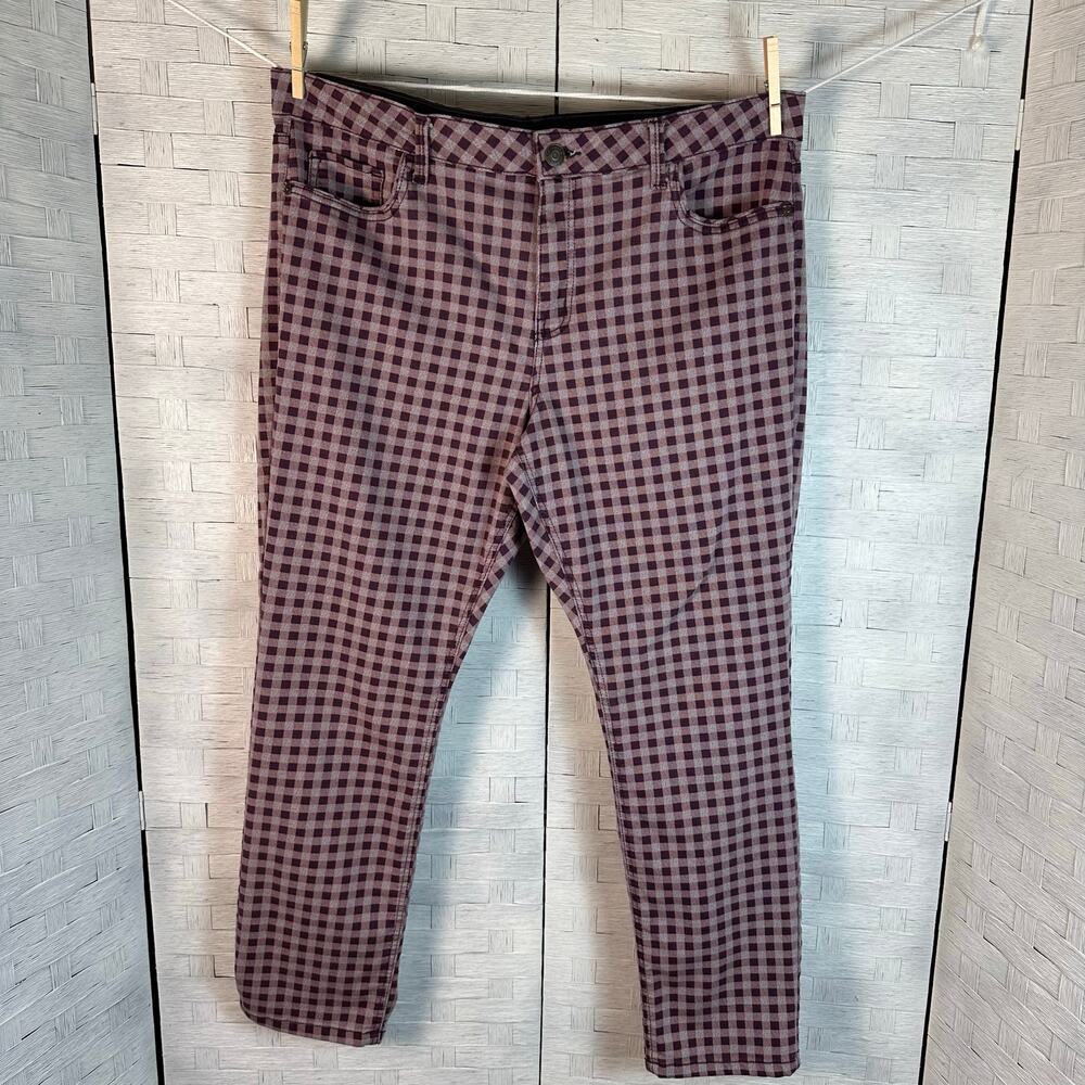 Liz‎ Claiborne plaid summer Jean Sara slim leg stretchy waist feminine plus size